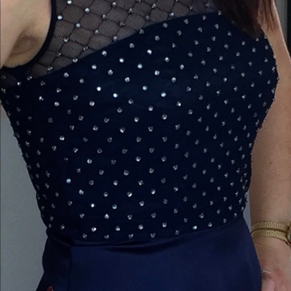 SOLD Reiss Mari crystal embellished navy dress, 4 - Picture 6 of 8